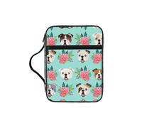 SDEGTHO Funny English Dog Fashion Printed Bible Carrying Pouch Waterproof Oxford Bag with Organizer Pockets for Students & Adults