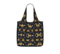 SDEGTHO Funny Halloween Decor Witch Printed Foldable Shopping Bag Reusable, Large Capacity Tote for Grocery, Travel and Commuting