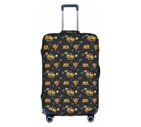 SDEGTHO Funny Halloween Decor Witch Printing Elastic Suitcase Cover Dust Proof Scratch Resistant Fits Central Handle Luggage for Trips