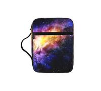 SDEGTHO Galaxy in The Universe Multifunctional Bible Organizer Bag with Inner Compartments Practical Book Bag for School Library