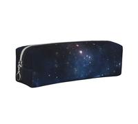 SDEGTHO Galaxy Space Starry Sky Print Leather Pencil Case for Students, Simple Pen Bag for Boys Girls Small Zipper Pouch for School Supplies, Markers, Makeups, Coins
