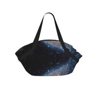 SDEGTHO Galaxy Universe Stars Outer Space Stylish Printed Round Picnic Blanket Tote, 2-in-1 Waterproof Mat for Camping & Outdoor Activities