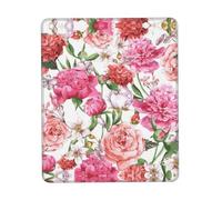 SDEGTHO Garden Peony Large Gaming Mouse Pad Desk Mat, Non-Slip Rubber Base, Stitched Edges, Water-Resistant, For Gamer