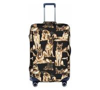 SDEGTHO German Shepherd Dog Printing Elastic Suitcase Cover Dust Proof Scratch Resistant Fits Central Handle Luggage for Trips