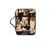 SDEGTHO German Shepherd Multifunctional Bible Organizer Bag with Inner Compartments Practical Book Bag for School Library