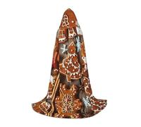 SDEGTHO Gingerbread Cookies Halloween Party Costume Hooded Cape For Teens Witch Vampire Wizard Masquerade Ball Cosplay Gear