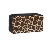 SDEGTHO Giraffe Pattern Texture Printed Pencil Organizer Roomy Zip Bag Durable Polyester Storage Pouch for Students Artists Work Travel