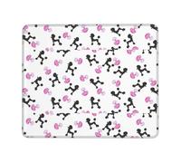 SDEGTHO girly pink perfume bottle and poodle Smooth Surface Lock Edge Mouse Pad Durable Rubber Base Desk Mat for Precise Cursor Control