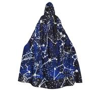 SDEGTHO Glow In The Dark Gothic Robe Wizard Cloak Adult Long Cape For Masquerade Medieval Halloween Costume