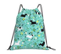 SDEGTHO Goat Frolic Printed Drawstring Backpack Gym Bag, Lightweight Water-Resistant Sports Backpack For Men Women, Yoga, Running, Workout