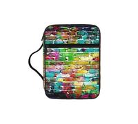 SDEGTHO Graffiti Colorful Brick Fashion Printed Bible Carrying Pouch Waterproof Oxford Bag with Organizer Pockets for Students & Adults