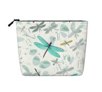 SDEGTHO Green Dragonfly Versatile Travel Bag Makeup Bag Large Capacity Cosmetic Pouch Zipper Bag Toiletry Bag, Black, One Size