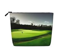 SDEGTHO Green Golf Course Versatile Travel Bag Makeup Bag Large Capacity Cosmetic Pouch Zipper Bag Toiletry Bag, Black, One Size