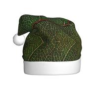 SDEGTHO Green Leaf Texture Veins Printing 1 Pcs Christmas Knitted Santa Hats Elf Hat Crochet Christmas Beanie Xmas Party Caps For Adults Women Men
