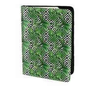 SDEGTHO Green Leaves of Palm Tree Tropical Plant Printing Passport Holder Cover Wallet Cowhide Card Case Travel Must Have Accessories for Women Men