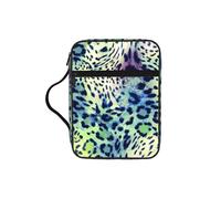 SDEGTHO Green Leopard Fashion Printed Bible Carrying Pouch Waterproof Oxford Bag with Organizer Pockets for Students & Adults