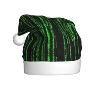 SDEGTHO Green Number Binary Printing 1 Pcs Christmas Knitted Santa Hats Elf Hat Crochet Christmas Beanie Xmas Party Caps For Adults Women Men
