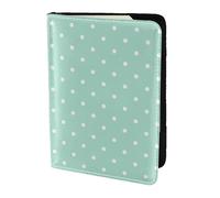 SDEGTHO Green Polka Dots Printing Passport Holder Cover Wallet Cowhide Card Case Travel Must Have Accessories for Women Men