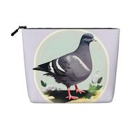 SDEGTHO Grey Pigeon Print Versatile Travel Bag Makeup Bag Large Capacity Cosmetic Pouch Zipper Bag Toiletry Bag, Black, One Size