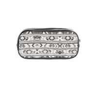 SDEGTHO Grey Tribal Printed See-Through Pencil Case, Large Capacity Single Compartment, Protective Storage for Pens