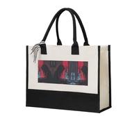 SDEGTHO Hacker Attack Halloween Canvas Tote Bags For Women Canvas Gift Bag Reusable Tote Bag For Shopping Grocery, Beige, One Size