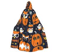 SDEGTHO Halloween Owl Ghost Pumpkin Adult Hooded Cloak Cape Halloween Witch Costume For Men And Women Cosplay Costumes
