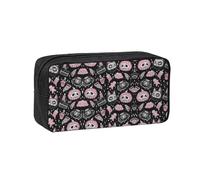 SDEGTHO Halloween Pumpkin Cat Printed Spacious Pencil Bag, Oxford Cloth Pen Pouch Holds 50+, for Students Artists Writers