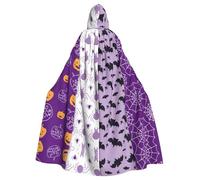 SDEGTHO Happy Halloween Printing Adult Halloween Hooded Cloak 57.8 Inches Oversized Hat For Vampire