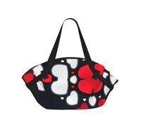 SDEGTHO Happy Valentine's Day Printed 2-in-1 Camping Blanket and Tote, Polyester Composite 37in Round, Weekend Park Travel
