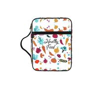 SDEGTHO Healthy Food Multifunctional Bible Organizer Bag with Inner Compartments Practical Book Bag for School Library