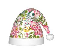 SDEGTHO Hibiscus Flowers Kids Santa Hat Red Santa Comfortable Christmas For Children Holiday Xmas