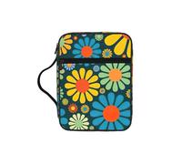 SDEGTHO Hippie Pattern Printed Church Bible Bag, Scripture Carrying Case for School, Durable Book Sleeve Organizer