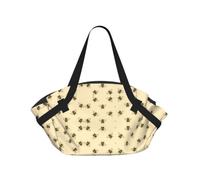 SDEGTHO Honey Bee Stylish Printed Round Picnic Blanket Tote, 2-in-1 Waterproof Mat for Camping & Outdoor Activities