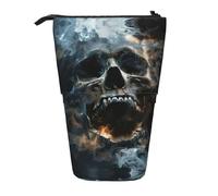 SDEGTHO Horror Ghost Skull Cute Telescopic Pencil Case,Students Pen Holder,Stationery Storage for School College Supplies