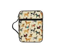 SDEGTHO Hound Dogs Printed Church Bible Bag, Scripture Carrying Case for School, Durable Book Sleeve Organizer