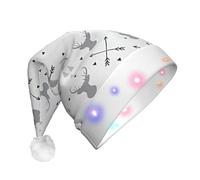 SDEGTHO Hunting Arrows Triangles Deer. Santa Hat Light Up Christmas With Led Lights Flashing For Adults