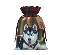 SDEGTHO Husky Dog 1pcs Durable Material Tote Bag 4.7x 6.9in With Drawstring Choice For Halloween Stylish Gift