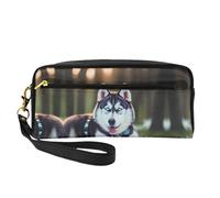 SDEGTHO Husky Dog Women Travel Makeup Pouch Makeup Bag For Purse Portable Toiletry Bag Accessories Organizer, Black, One Size