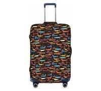 SDEGTHO I Love My Dog Dachshunds Printing Elastic Suitcase Cover Dust Proof Scratch Resistant Fits Central Handle Luggage for Trips