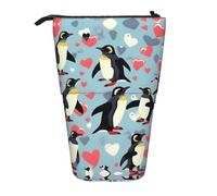 SDEGTHO I Love Penguins Cute Telescopic Pencil Case,Students Pen Holder,Stationery Storage for School College Supplies