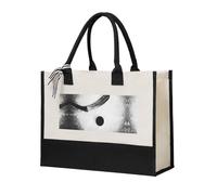 SDEGTHO Ice Hockey Art Halloween Canvas Tote Bags For Women Canvas Gift Bag Reusable Tote Bag For Shopping Grocery, Beige, One Size