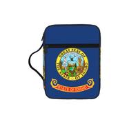 SDEGTHO Idaho State Flag Printed Protective Bible Case, Water Resistant Oxford Carrier, Religious Stationery Organizer