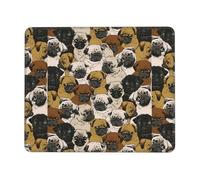 SDEGTHO Imagen De Pug Smooth Surface Lock Edge Mouse Pad Durable Rubber Base Desk Mat for Precise Cursor Control