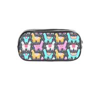 SDEGTHO Indian Alpaca Printed See-Through Pencil Case, Large Capacity Single Compartment, Protective Storage for Pens