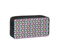 SDEGTHO Indian Alpaca Printed Stationery Case Spacious Pencil Pouch Polyester Zip Organizer for School College Office Days