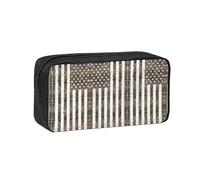 SDEGTHO Interstellar American Flag Camouflage Printed Spacious Pencil Bag, Oxford Cloth Pen Pouch Holds 50+, for Students Artists Writers