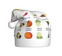 SDEGTHO Introduction Of Various Vegetables Printing 1 Pcs Christmas Knitted Santa Hats Elf Hat Crochet Christmas Beanie Xmas Party Caps For Adults Women Men