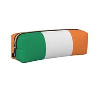 SDEGTHO Irish Flag Printed Leather Zipper Pencil Case for Students, Multi Purpose Pen Pouch for Kids Small Makeup Bag for Pens, Pencils, Markers