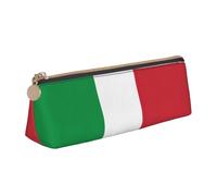 SDEGTHO Italian Flag Fashion Triangular Leather Zipper Pencil Pouch With Large Storage Capacity Pencil Pouch, White, One Size, Art Deco