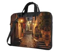 SDEGTHO Italian Old Street Print Multi-Pocket Laptop Bag Shoulder Crossbody Case Shockproof Computer Briefcase For Sports